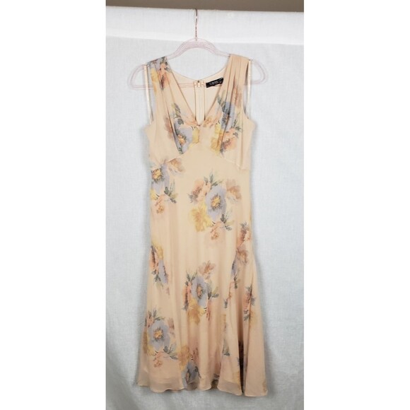 Lauren Ralph Lauren Dress 10 Soft Peach Maxi Long Lined Ethereal Whimsygoth Mom - Picture 1 of 9